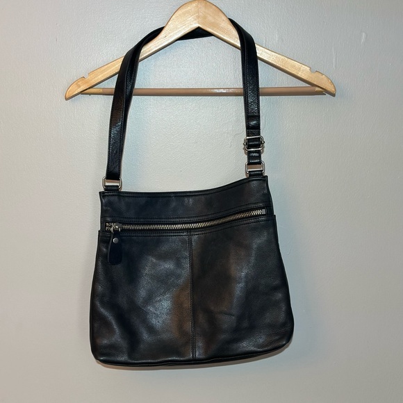 margot Handbags - Margot Black Genuine Leather Cross Body Bag Cross Body Adjustable Strap zipper